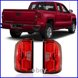 For 2014-2018 Chevy Silverado 1500 2500 3500 Sequential LED Tail Lights Red Lens