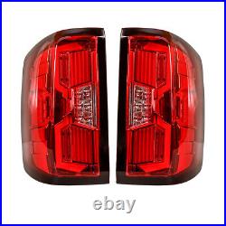 For 2014-2018 Chevy Silverado 1500 2500 3500 Sequential LED Tail Lights Red Lens