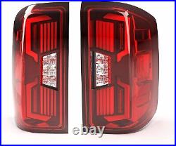 For 2014-2018 Chevy Silverado 1500 2500 3500 Sequential LED Tail Lights Red Lens