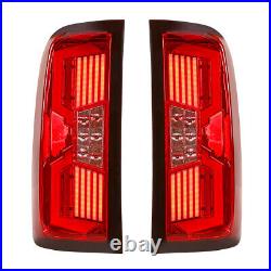 For 2014-2018 Chevy Silverado 1500 2500 3500 Sequential LED Tail Lights Red Lens