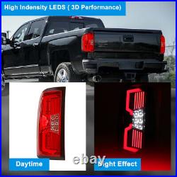 For 2014-2018 Chevy Silverado 1500 2500 3500 Sequential LED Tail Lights Red Lens