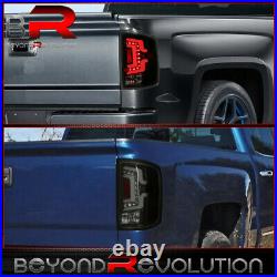 For 2014-2018 Chevy Silverado Rear Smoke Lens LED Tube Tail Lights Black Housing