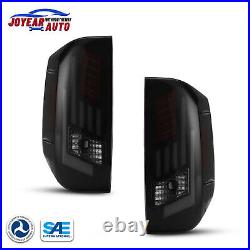 For 2014-2021 Toyota Tundra LED Tail Lights Sequential Turn Signals Smoked Lamps