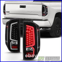 For 2014-2021 Toyota Tundra LED Tube Tail Lights Brake Lamps Black Left+Right