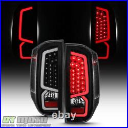 For 2014-2021 Toyota Tundra LED Tube Tail Lights Brake Lamps Black Left+Right