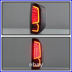 For 2014-2021 Toyota Tundra LED Tube Tail Lights Brake Lamps Black Left+Right