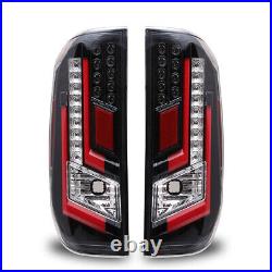 For 2014-2021 Toyota Tundra Red Black LED Tail Lights Pair Brake Signal Lamps