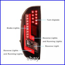 For 2014-2021 Toyota Tundra Red Black LED Tail Lights Pair Brake Signal Lamps