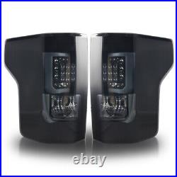 For 2015 2016 2017 Ford F-150 Tail Lights Black Smoke Brake Rear Lamps Pair LED
