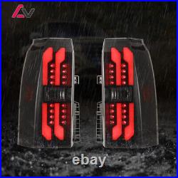 For 2015-2017 Chevy Tahoe Suburban LED Tail Lights Glow Bar Black Smoke PAIR