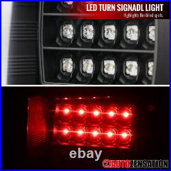 For 2015-2017 Ford F150 Black LED Tail Lights Brake Lamps with LED DRL Bar