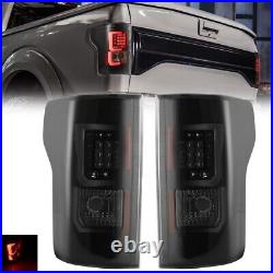 For 2015-2017 Ford F-150 Pickup Full LED Tail Lights Rear Brake Black Smoke Pair