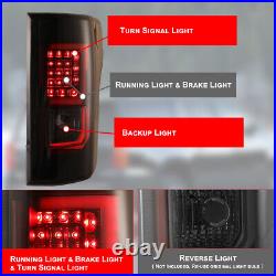 For 2015-2017 Ford F-150 Pickup Full LED Tail Lights Rear Brake Black Smoke Pair