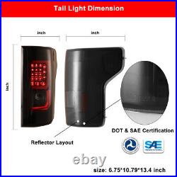 For 2015-2017 Ford F-150 Pickup Full LED Tail Lights Rear Brake Black Smoke Pair
