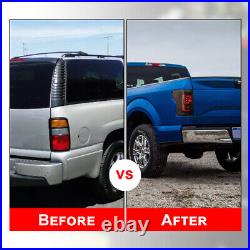 For 2015-2017 Ford F-150 Pickup Full LED Tail Lights Rear Brake Black Smoke Pair