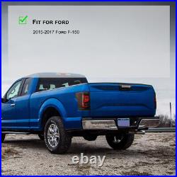 For 2015-2017 Ford F-150 Pickup Full LED Tail Lights Rear Brake Black Smoke Pair