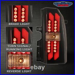 For 2015-2018 Chevy Suburban Tahoe LED Tail Lights Black Smoke Rear Lamps Set
