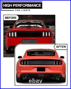 For 2015-2021 Ford Mustang LED Tail Lights Sequential Turn Signals Smoke Lens