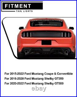 For 2015-2021 Ford Mustang LED Tail Lights Sequential Turn Signals Smoke Lens