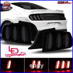 For 2015-2022 Ford Mustang EURO Style Black Smoke LED Sequential Tail Lights