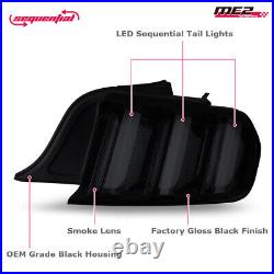 For 2015-2022 Ford Mustang EURO Style Black Smoke LED Sequential Tail Lights