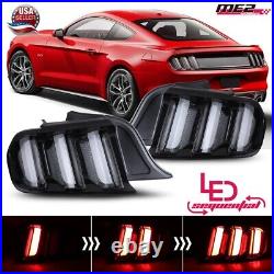 For 2015-2022 Ford Mustang Euro Style LED Tail Lights Sequential Turn Signal