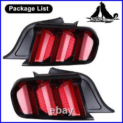 For 2015-2022 Ford Mustang LED Tail Lights Pair Sequential Turn Signals Red Lens