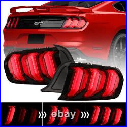 For 2015-2022 Ford Mustang LED Tail Lights Sequential Brake Lamps Euro Style Set