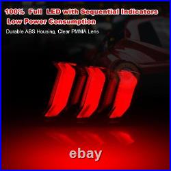 For 2015-2022 Ford Mustang LED Tail Lights Sequential Brake Lamps Euro Style Set