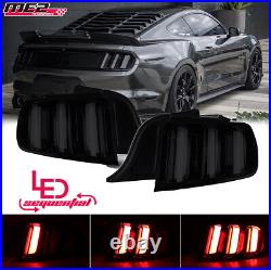 For 2015-2022 Ford Mustang LED Tail Lights Sequential Turn Signal Black Smoked