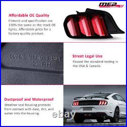 For 2015-2022 Ford Mustang LED Tail Lights Sequential Turn Signal Black Smoked