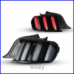 For 2015-2022 Ford Mustang LED Tail Lights Sequential Turn Signals Smoke Pair