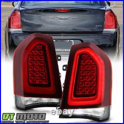 For 2015-2023 Chrysler 300 Black Trim LED Tail Lights Brake Lamps Set Left+Right