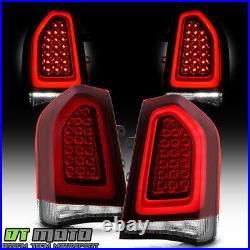 For 2015-2023 Chrysler 300 Black Trim LED Tail Lights Brake Lamps Set Left+Right