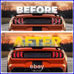For 2015-2023 Ford Mustang Clear LED Sequential Tube Tail Lights Brake Lamp