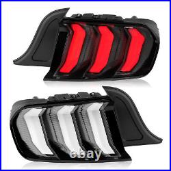 For 2015-2023 Ford Mustang Clear LED Sequential Tube Tail Lights Brake Lamp