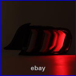 For 2015-2023 Ford Mustang Clear LED Sequential Tube Tail Lights Brake Lamp