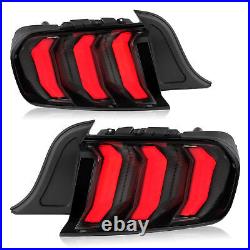 For 2015-2023 Ford Mustang Clear LED Sequential Tube Tail Lights Brake Lamp