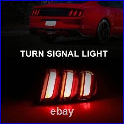 For 2015-2023 Ford Mustang LED Tail Lights Sequential Turn Signal Stop Lamps