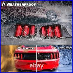 For 2015-2023 Ford Mustang LED Tail Lights Sequential Turn Signal Stop Lamps