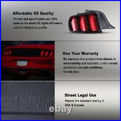 For 2015-2023 Ford Mustang LED Tail Lights Sequential Turn Signal Stop Lamps