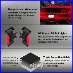 For 2015-2023 Ford Mustang LED Tail Lights Sequential Turn Signal Stop Lamps