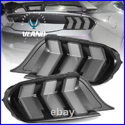 For 2015-2023 Ford Mustang SMOKED LED Tail Lights 5Modes WithSequential Turn Sig