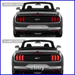 For 2015-2023 Ford Mustang SMOKED LED Tail Lights 5Modes WithSequential Turn Sig