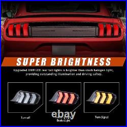 For 2015-2023 Ford Mustang SMOKED LED Tail Lights 5Modes WithSequential Turn Sig