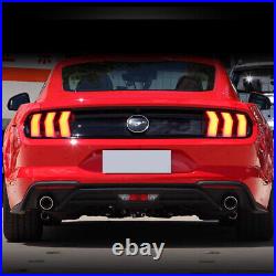 For 2015-2023 Ford Mustang SMOKED LED Tail Lights 5Modes WithSequential Turn Sig