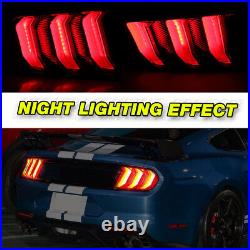 For 2015+ Ford Mustang Tail Lights LED Sequential Turn Signal Clear Euro Style