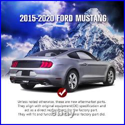 For 2015+ Ford Mustang Tail Lights LED Sequential Turn Signal Clear Euro Style