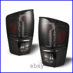 For 2016-2021 Toyota Tacoma Tail Lights LED Rear Lamps Black Smoke Turn Signal