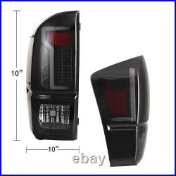 For 2016-2021 Toyota Tacoma Tail Lights LED Rear Lamps Black Smoke Turn Signal